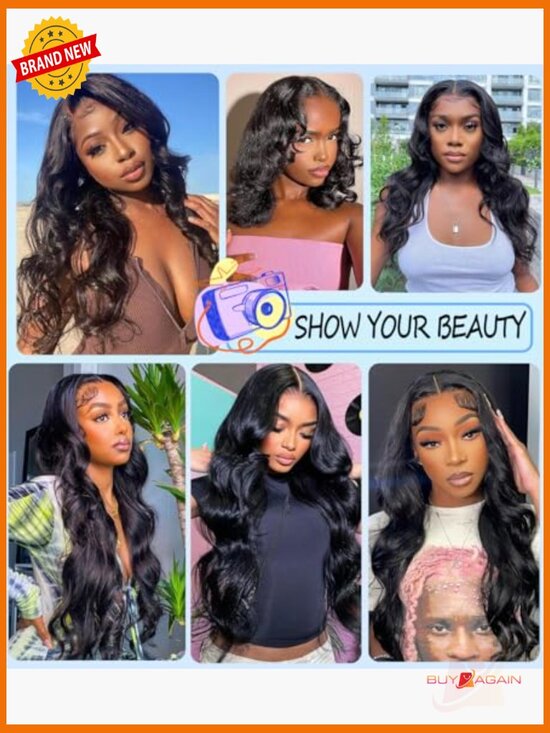 V Part Wig Human Hair Body Wave Glueless Half Wig with Clip main image 6
